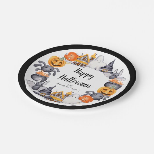 Niedlich Kids Halloween-Party Pappteller (Schrägansicht)