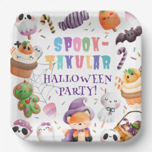 Niedlich Kids Halloween-Party Wasserfarbe Spooky Pappteller