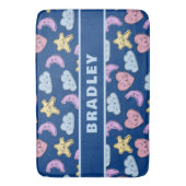 Niedlich Kids Heart Star Moon Blue Baby Badematte (Vorderseite Vertikal)