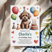 Niedlich Kids Hund 6. Geburtstagsparty Einladung