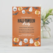 Niedlich Kids Kostüm Party Trick oder Treff Hallow Einladung (Stehend Vorderseite)