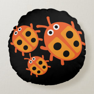 Niedlich Kids Ladybird Family Cushion Rundes Kissen