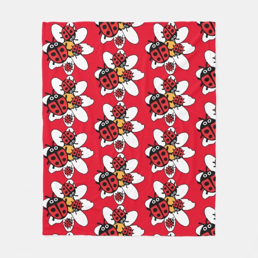 Niedlich Kids Ladybird Family Fleecedecke (Vorderseite)