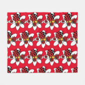 Niedlich Kids Ladybird Family Fleecedecke (Vorderseite (Horizontal))