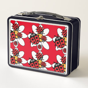 Niedlich Kids Ladybird Family Metal Lunch Box