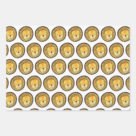 Niedlich Kids Lion Dschungelmuster Geschenkpapier Set (Vorderseite)