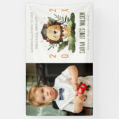 Niedlich Kids Lion Foliage Foto Vorschule Abschlus Banner (Vertikal)