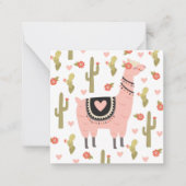 Niedlich Kids Llama Valentine Note Card Mitteilungskarte (Vorderseite)