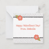 Niedlich Kids Llama Valentine Note Card Mitteilungskarte (Rückseite)