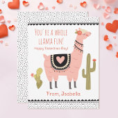 Niedlich Kids Llama Valentine Note Card Mitteilungskarte