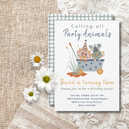 Niedlich Kids Party Tiere Geburtstagseinladungen Einladung