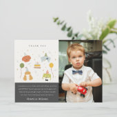 Niedlich Kids Party Welpe Hunde Foto jedes Alter G Dankeskarte (Stehend Vorderseite)