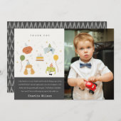 Niedlich Kids Party Welpe Hunde Foto jedes Alter G Dankeskarte (Vorne/Hinten)