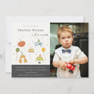 Niedlich Kids Party Welpe Hunde Foto jedes Alter G Einladung