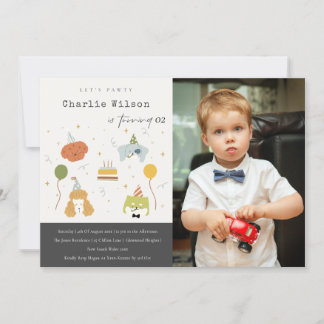 Niedlich Kids Party Welpe Hunde Foto jedes Alter G Einladung