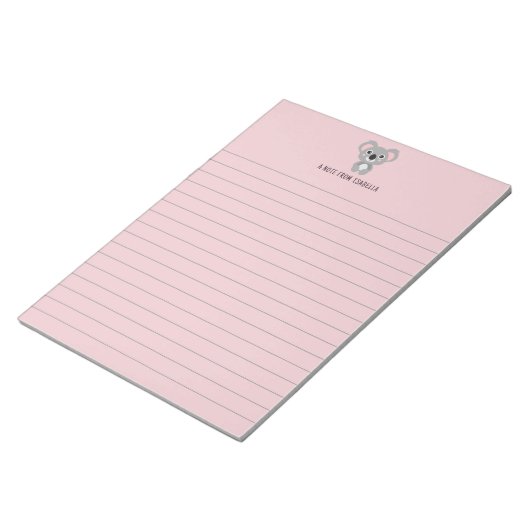 Niedlich Kids Personalisiert Koala Notizblock (angewinkelt)