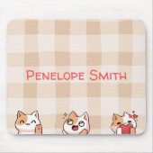 Niedlich Kids Personalizable Name Manga Cartoon Ca Mousepad (Vorne)