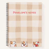 Niedlich Kids Personalizable Name Manga Cartoon Ca Notizblock (Vorderseite)