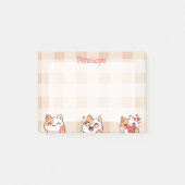 Niedlich Kids Personalizable Name Manga Cartoon Ca Post-it Klebezettel (Vorderseite)