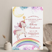 Niedlich Kids Rainbow Unicorn Girly Birthday Party Einladung