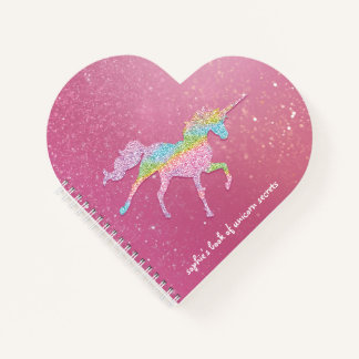 Niedlich Kid's Rainbow Unicorn Glitzer Notebook Notizblock