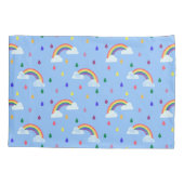 Niedlich Kids Regenbogen Regendusche Muster Kissenbezug (Rückseite)