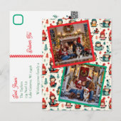 Niedlich Kids Rodelbahn Zwei Fotos Weihnachten (Vorne/Hinten)