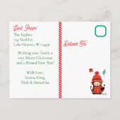 Niedlich Kids Rodelbahn Zwei Fotos Weihnachten (Rückseite)