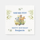 Niedlich Kids Safari Animal Jungle Geburtstag Serviette (Vorderseite)