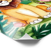Niedlich Kids Safari Jungle Tiere Personalisierter Fotodruck (Ecke)