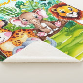 Niedlich Kids Safari Jungle Tiere Personalisierter Sherpadecke (3/4)