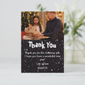 Niedlich Kids Schnee Foto Weihnachten Dankeskarte (Stehend Vorderseite)