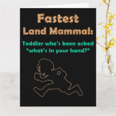 Niedlich Kids Spaß: Der schnellste Land Mammal Kle Karte (Gelbe Blume)