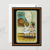 Niedlich Kids Spooky Vintag Halloween Postkarte (Vorne/Hinten)