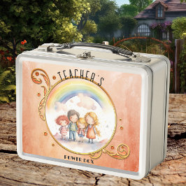 Niedlich Kids Terra Cotta Rainbow Teacher Metall Brotdose