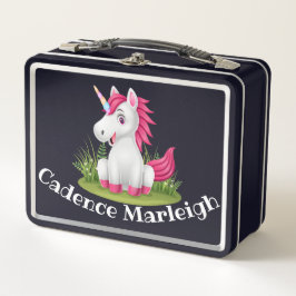 Niedlich Kids Unicorn Personalisiert Lunchbox