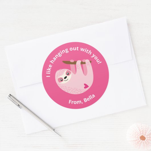 Niedlich Kids Valentine Runder Aufkleber (Umschlag)