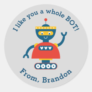 Niedlich Kids Valentinstag Robot Sticker