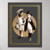 Niedlich Kids Vintages Gerahmtes Foto Poster (Vorne)