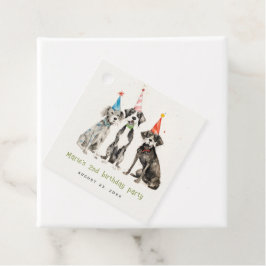 Niedlich Kids Watercolor Pawty Hund Geburtstagspar Geschenkanhänger