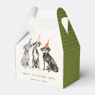 Niedlich Kids Watercolor Pawty Hund Geburtstagspar Geschenkschachtel