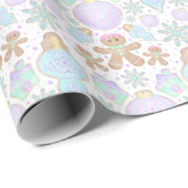 Niedlich Kids Weihnachten Lebkuchenmuster Geschenkpapier (Rolleneckpunkt)