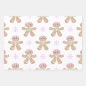 Niedlich Kids Weihnachten Lebkuchenmuster Geschenkpapier Set (Vorderseite)