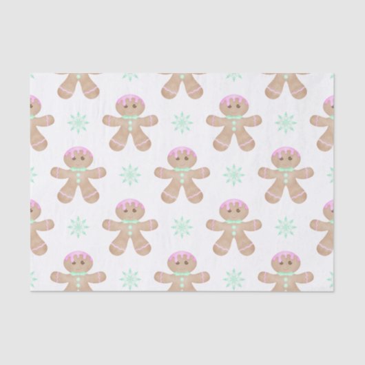 Niedlich Kids Weihnachten Lebkuchenmuster Seidenpapier (Vorderseite)