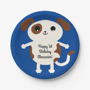 Niedlich Kids Welpe Hund Geburtstagsparty Pappteller