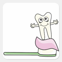 Niedlich Kids-Zahnarzt Quadratischer Aufkleber