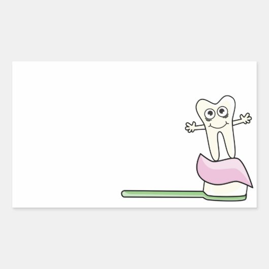 Niedlich Kids-Zahnarzt Rechteckiger Aufkleber (Vorderseite)