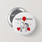 Niedlich, Kiss, Hochzeit Button (Vorne & Hinten)