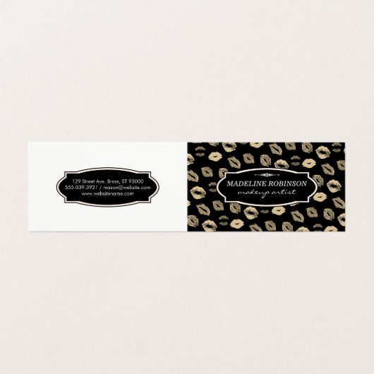 Niedlich Kiss Pattern Visitenkarten (Außenseite Aufgefaltet)