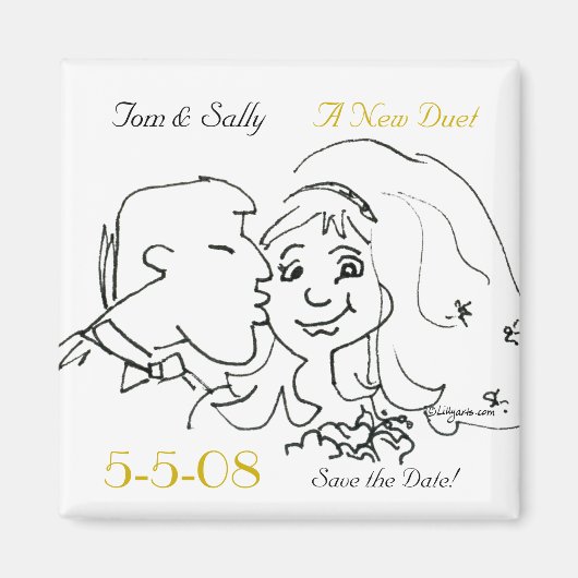 Niedlich Kiss Save the Date Hochzeitsmagnete Magnet (Vorne)